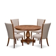 Pemberly Row 5-Piece Round Acacia Dinette Set with Pedestal Table