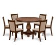Pemberly Row 7-Piece Wooden Dining Set in Antique Walnut Finish