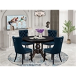 Pemberly Row 5-Piece Round Dining Set with Sand-Blasted Black Finish