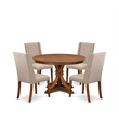 Pemberly Row 5-Piece Modern Dining Set in Walnut Wood Finish