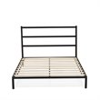 Pemberly Row Metal and Wood Queen Platform Bed Frame in Black