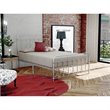 Pemberly Row Metal Full Platform Bed Frame with Headboard in Silver
