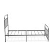Pemberly Row Twin Metal Platform Bed Frame with Headboard in Silver