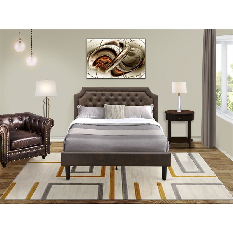 Pemberly Row 2-Piece Queen Wood Bedroom Set in Dark Brown and Mahogany