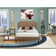 Pemberly Row 2-Piece Full Bedroom Set Wood Light Brown Walnut