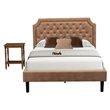 Pemberly Row 2-Piece Full Bedroom Set Wood Light Brown Walnut