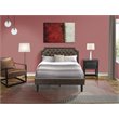 Pemberly Row Full Platform Faux Leather Bed Frame in Black Finish