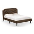 Pemberly Row Engineered Wood Queen Platform Bed with Faux Leather Headboard
