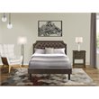 Pemberly Row 2 Pc Wood Full Bedroom Set with Upholstered Bed in Dark Brown