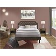 Pemberly Row 3-Piece Queen Bedroom Set with Faux Leather Bed in Dark Brown