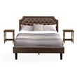 Pemberly Row 3-Piece Wood Queen Bedroom Set in Dark Brown Finish