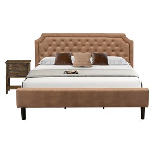 Pemberly Row 2-Piece King Bedroom Set with Wood Frame in Brown