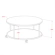 Pemberly Row Wood and Metal Coffee Table with White Frame & Walnut Top