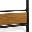 Pemberly Row Twin Size Metal Bunk Bed with Slats and Headboard in Black