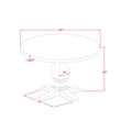 Pemberly Row Round Kitchen Table with Pedestal Base in Walnut Finish