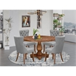 Pemberly Row 5-Piece Dining Set with Faux Leather Chairs in Walnut Finish