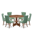 Pemberly Row 7-Piece Wood Dining Table Set in Walnut Finish with Chairs