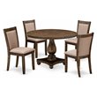 Pemberly Row 5-Piece Acacia Dining Table Set in Distressed Jacobean Finish