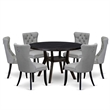 Pemberly Row 7-Piece Black Dining Table Set with Parson Chairs