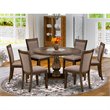 Pemberly Row 7-Piece Acacia Wood Dining Set in Distressed Jacobean