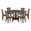Pemberly Row 7-Piece Acacia Wood Dining Set in Distressed Jacobean