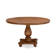 Pemberly Row Mid-Century Acacia Wood Round Kitchen Table in Walnut