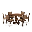 Pemberly Row 7-Piece Dining Room Set with Faux Leather Chairs in Walnut