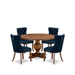 Pemberly Row 5-Piece Dining Table Set in Antique Walnut Finish