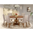 Pemberly Row 7-Piece Mid-Century Dining Set in Antique Walnut