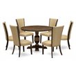 Pemberly Row 7-Piece Wooden Dining Set in Distressed Jacobean Finish