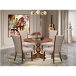 Pemberly Row 5-Piece Round Dining Set with Wood in Walnut Finish