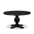 Pemberly Row Modern Round Dining Table with Black Pedestal Base