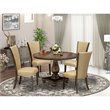Pemberly Row 5-Piece Wood Dining Set in Distressed Jacobean/Brown
