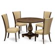 Pemberly Row 5-Piece Wood Dining Set in Distressed Jacobean/Brown