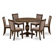Pemberly Row 7-Piece Round Dining Set Acacia Wood in Distress Jacobean