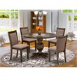 Pemberly Row 5-Piece Acacia Wood Dining Set in Distressed Jacobean Finish
