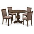 Pemberly Row 5-Piece Acacia Wood Dining Set in Distressed Jacobean Finish