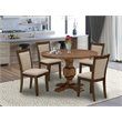 Pemberly Row 5-Piece Acacia Dining Set with Round Table in Antique Walnut