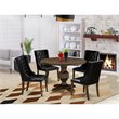 Pemberly Row 5-Piece Wood Dining Set in Black/Distressed Jacobean Finish