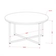 Pemberly Row Durable Mid-Century Metal and White Wood Coffee Table
