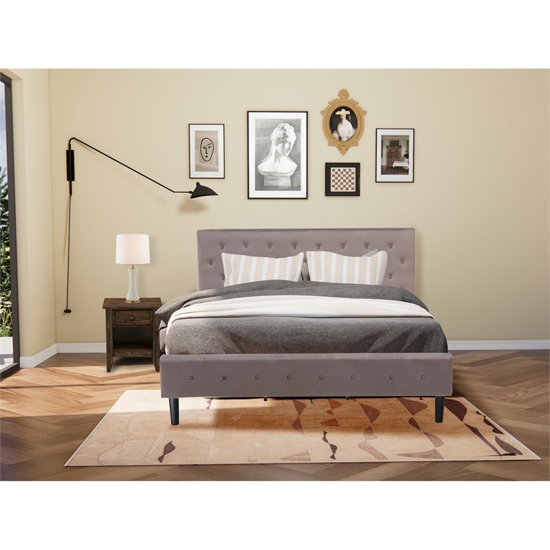 Pemberly Row 2-Piece Wood King Bedroom Set in Brown and Jacobean