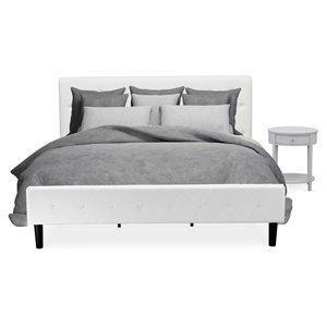 Pemberly Row 2-Piece Wooden King Bedroom Set with Nightstand in Urban Gray