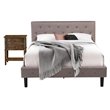 Pemberly Row 2-Piece Wood Queen Bedroom Set in Jacobean/Taupe Brown