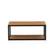 Pemberly Row Metal and Wood Coffee Table in Black Walnut Finish