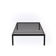Pemberly Row Traditional Metal Twin Bed Frame with Slats in Black