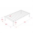 Pemberly Row Traditional Metal Twin Bed Frame with Slats in Black