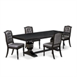 Pemberly Row 5-Piece Wood Kitchen Dining Set with Black Finish and Leaf