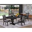 Pemberly Row 5-Piece Wood Kitchen Dining Set with Black Finish and Leaf