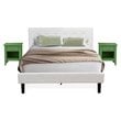 Pemberly Row 3-Piece Wood Queen Bedroom Set in White & Clover Green Finish