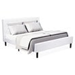 Pemberly Row King Platform Bed with Velvet Upholstery in Black and White